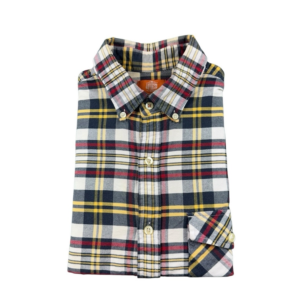 J. Press Urban Outfitters Blue Red Yellow Tartan Cotton SS Button Front Mens S
